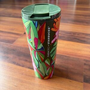 Starbucks Farm Rio Tropical Leaves Tumbler 16 oz Reusable Travel Mug